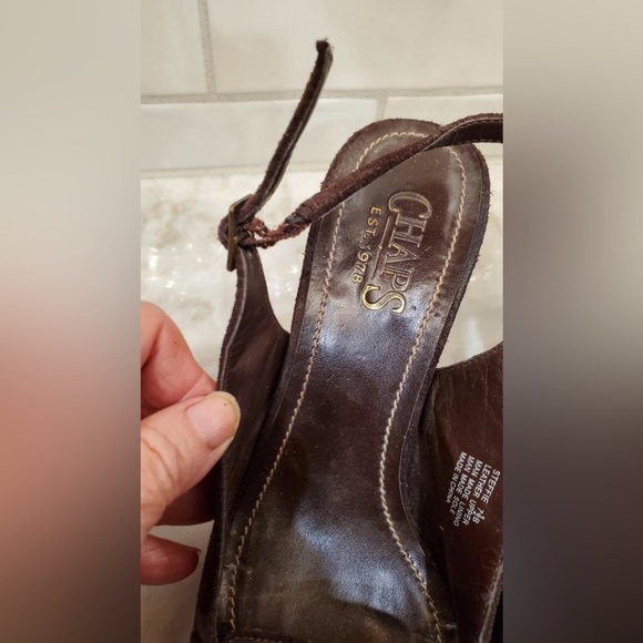Ralph Lauren Chaps Steffie 100% Suede Leather Point Toe Slingback Heels Sz 7.5 - Picture 5 of 7